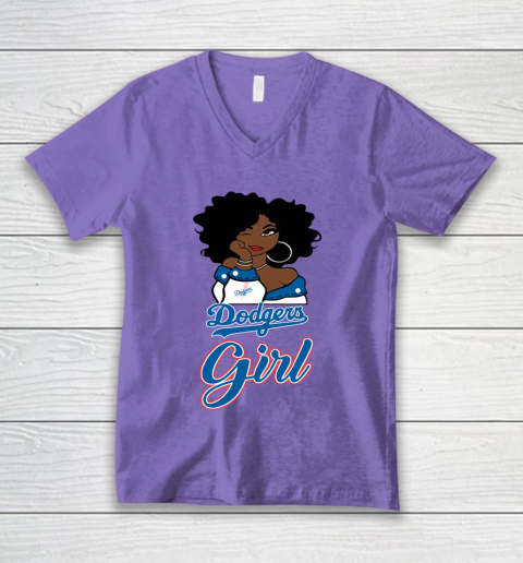 Los Angeles Dodgerss Girl MLB V-Neck T-Shirt 9