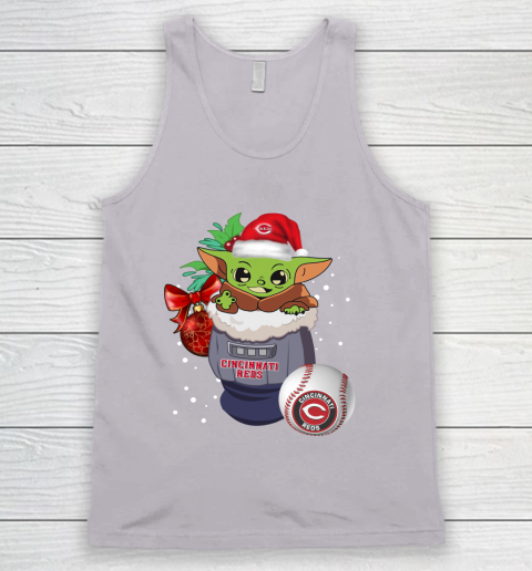 Cincinnati Reds Christmas Baby Yoda Star Wars Funny Happy MLB Tank Top 4