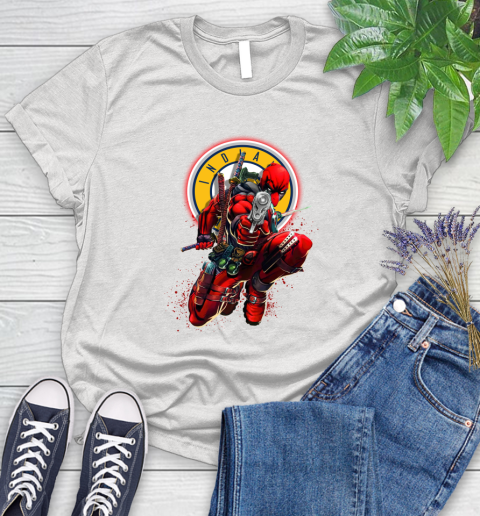 NBA Deadpool Marvel Comics Sports Basketball Indiana Pacers Women's T-Shirt