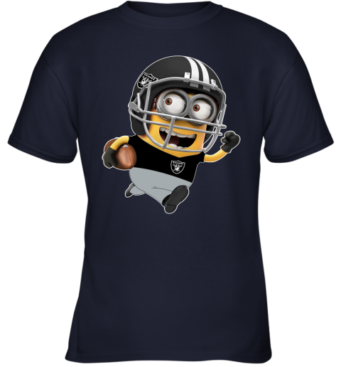 NFL Oakland Raiders Minions Disney Football Sports zB4lPH904JK youth t shirt 26 95 151514 front navy