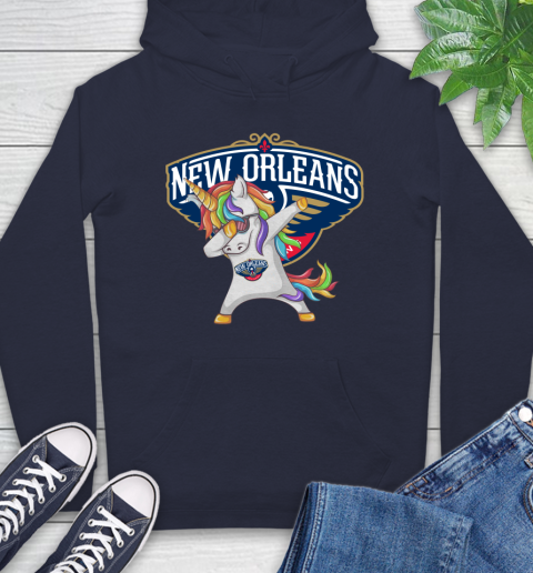 New Orleans Pelicans NBA Basketball Funny Unicorn Dabbing Sports Hoodie 4