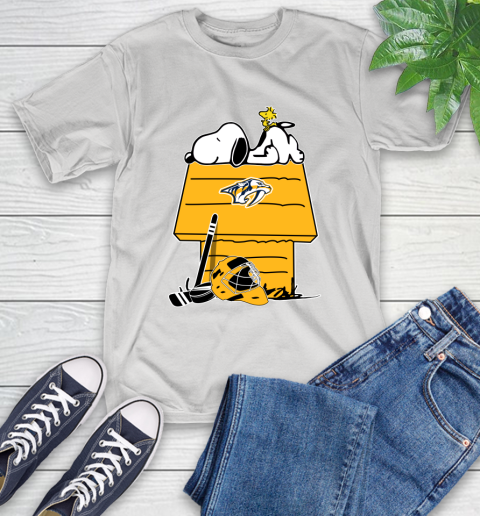 Nashville Predators NHL Hockey Snoopy Woodstock The Peanuts Movie T-Shirt