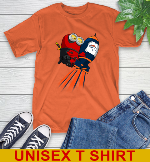 NFL Football Denver Broncos Deadpool Minion Marvel Shirt T-Shirt 4
