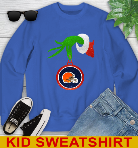 Cleveland Browns Grinch Merry Christmas NFL Football Youth Sweatshirt 7