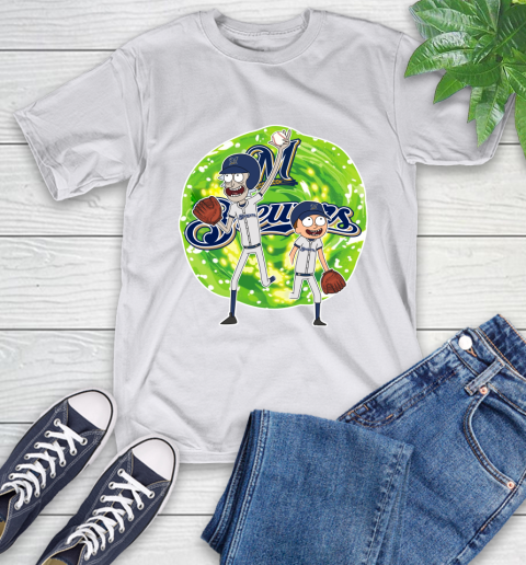 MLB Milwaukee Brewers Rick And Morty Baseball Sports T-Shirt 12