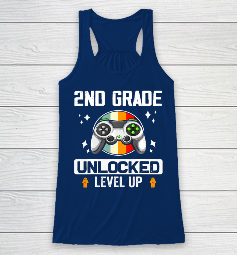 Next Level t shirts 2nd Grade Unlocked Level Up Back To School Second Grade Gamer Racerback Tank 6