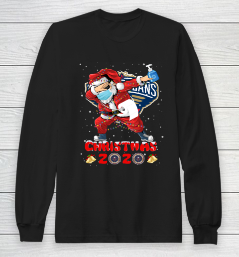 New Orleans Pelicans Funny Santa Claus Dabbing Christmas 2020 NBA Long Sleeve T-Shirt