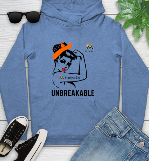 MLB Miami Marlins Girl Unbreakable Baseball Sports Youth Hoodie 8
