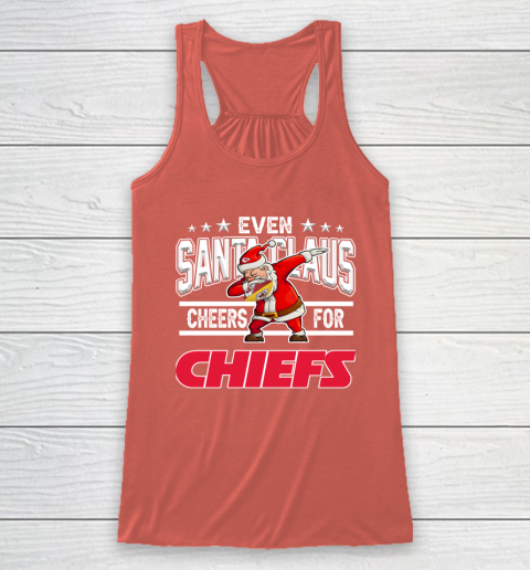 Kansas City Chiefs Even Santa Claus Cheers For Christmas NFL Racerback Tank 3