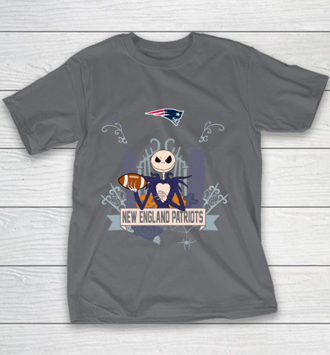 NFL New England Patriots Football Jack Skellington Halloween Youth T-Shirt 5