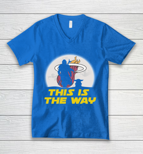 Miami Heat NBA Basketball Star Wars Yoda And Mandalorian This Is The Way V-Neck T-Shirt 5
