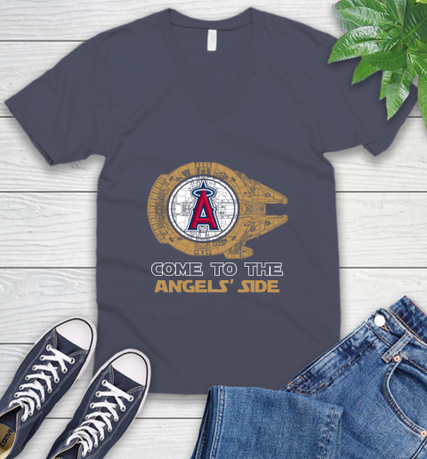 MLB Come To The Los Angeles Angels Side Star Wars Baseball Sports V-Neck T-Shirt 7