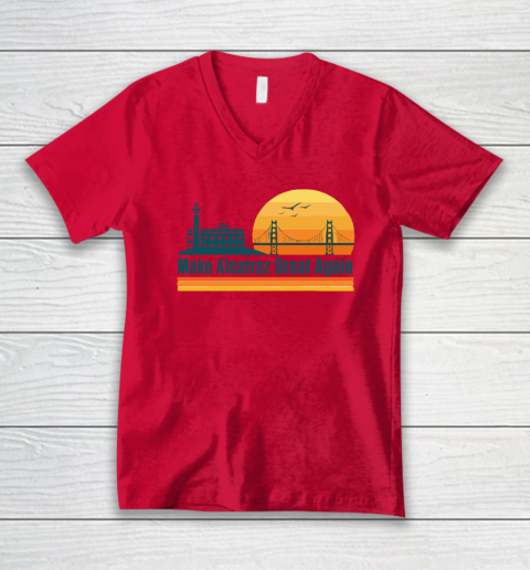 Make Alcatraz Great Again SF Rock ALCATRAZ V-Neck T-Shirt 3