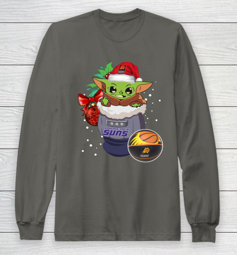 Phoenix Suns Christmas Baby Yoda Star Wars Funny Happy NBA Long Sleeve T-Shirt 8