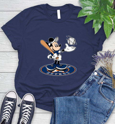 MLB Baseball Houston Astros Cheerful Mickey Disney Shirt Women's T-Shirt 12