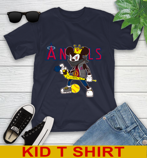 Los Angeles Angels MLB Baseball Mickey Peace Sign Sports Youth T-Shirt 3