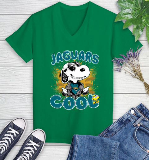 NFL Football Jacksonville Jaguars Cool Snoopy Shirt Women's V-Neck T-Shirt 4