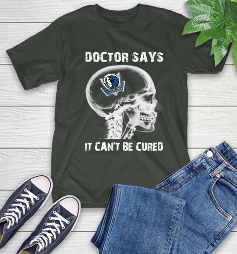 NBA Dallas Mavericks Basketball Skull It Can't Be Cured Shirt T-Shirt - Image 7