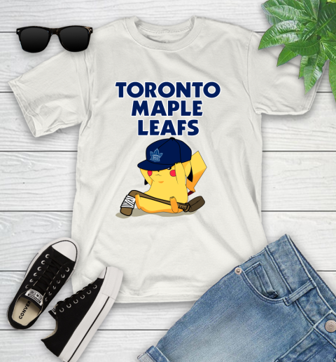 NHL Pikachu Hockey Sports Toronto Maple Leafs Youth T-Shirt