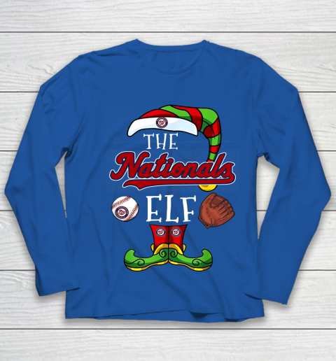 Washington Nationals Christmas ELF Funny MLB Youth Long Sleeve 7
