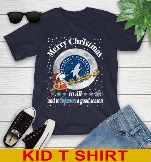 Minnesota Timberwolves Merry Christmas To All And To Timberwolves A Good Season NBA Basketball Sports Youth T-Shirt 2