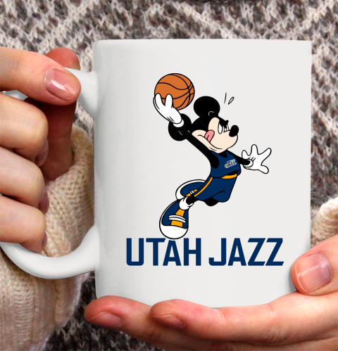 NBA Basketball Utah Jazz Cheerful Mickey Mouse Shirt Ceramic Mug 11oz 2
