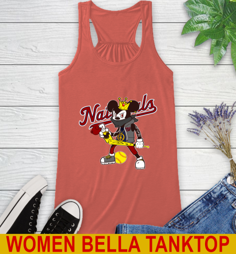 Washington Nationals MLB Baseball Mickey Peace Sign Sports Racerback Tank 5 Washington Nationals MLB Baseball Mickey Peace Sign Sports Racerback Tank - Image 5