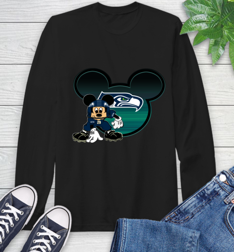 NFL Seattle Seahawks Mickey Mouse Disney Football T Shirt Long Sleeve T-Shirt 2