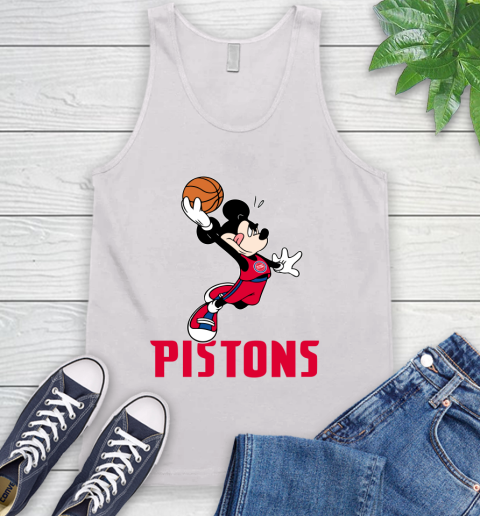 NBA Basketball Detroit Pistons Cheerful Mickey Mouse Shirt Tank Top 2