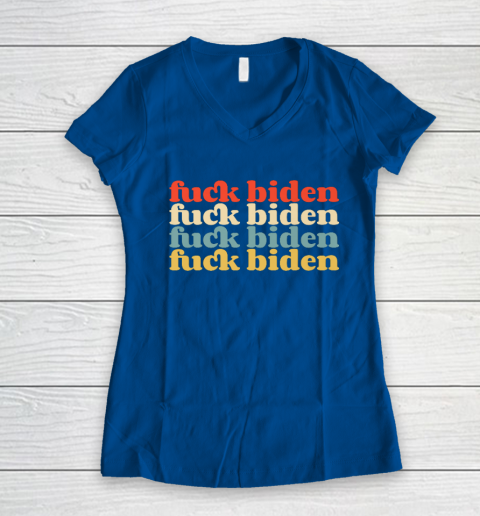 Vintage Fuck Biden Anti Biden Tee Top Womens Mens Premium Women's V-Neck T-Shirt 7
