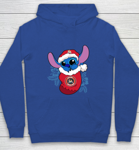 Miami Marlins Christmas Stitch In The Sock Funny Disney MLB Youth Hoodie 8
