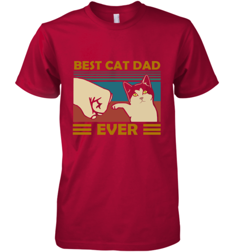 6yu8 best cat dad ever fist dash with cat vintage premium guys tee 5 front red