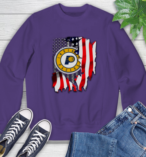 Indiana Pacers NBA Basketball American Flag Sweatshirt 4