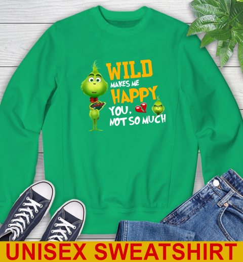 NHL Minnesota Wild Makes Me Happy You Not So Much Grinch Hockey Sports Sweatshirt 8