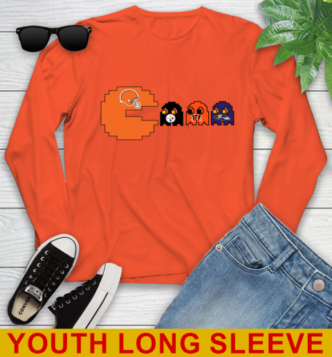 Cleveland Browns NFL Football Pac Man Champion Youth Long Sleeve 4