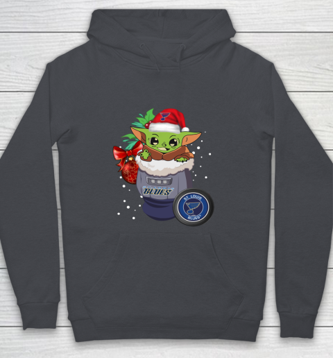 St.Louis Blues Christmas Baby Yoda Star Wars Funny Happy NHL Youth Hoodie 7