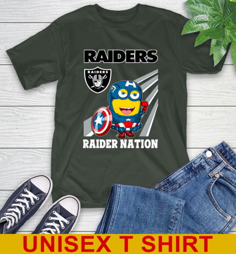 NFL Football Oakland Raiders Captain America Marvel Avengers Minion Shirt T-Shirt 6