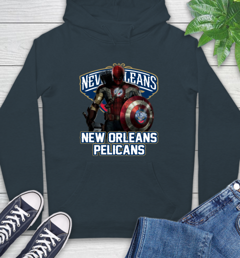 New Orleans Pelicans NBA Basketball Captain America Thor Spider Man Hawkeye Avengers Hoodie 7