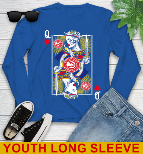 NBA Basketball Atlanta Hawks The Queen Of Hearts Card Shirt Youth Long Sleeve 10