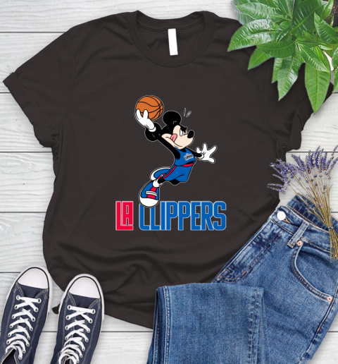 NBA Basketball LA Clippers Cheerful Mickey Mouse Shirt Women's T-Shirt 9
