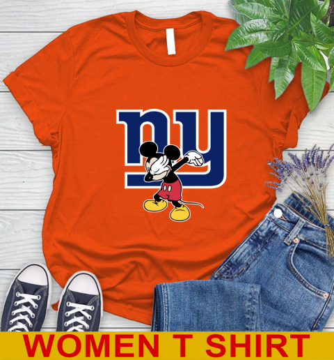 New York Giants NFL Football Dabbing Mickey Disney Sports Women's T-Shirt 4