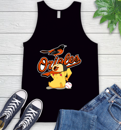 MLB Pikachu Baseball Sports Baltimore Orioles Tank Top 2