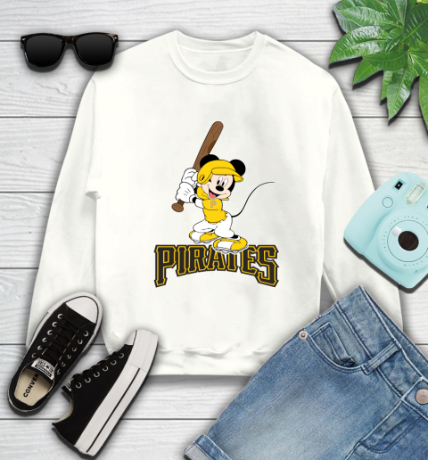 MLB Baseball Pittsburgh Pirates Cheerful Mickey Mouse Shirt Sweatshirt 2