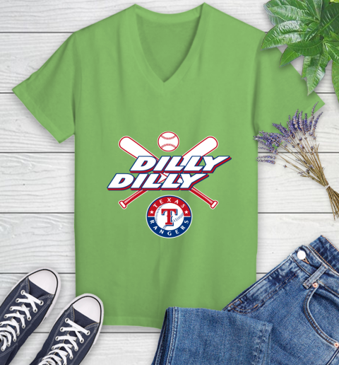MLB Texas Rangers Dilly Dilly Baseball Sports Women's V-Neck T-Shirt 11