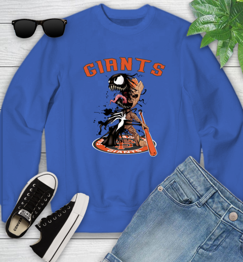 MLB San Francisco Giants Baseball Venom Groot Guardians Of The Galaxy Youth Sweatshirt 8
