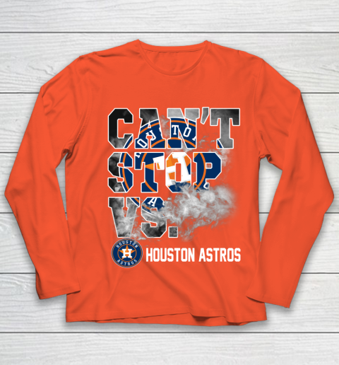 MLB Houston Astros Baseball Can't Stop Vs Houston Astros Youth Long Sleeve 4 MLB Houston Astros Baseball Can't Stop Vs Houston Astros Youth Long Sleeve - Image 4