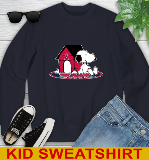 MLB Baseball Los Angeles Angels Snoopy The Peanuts Movie Shirt Youth Sweatshirt 3