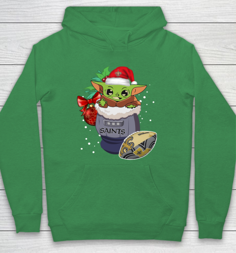 New Orleans Saints Christmas Baby Yoda Star Wars Funny Happy NFL Hoodie 8