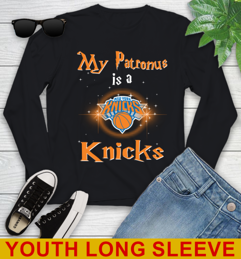 NBA Basketball Harry Potter My Patronus Is A New York Knicks Youth Long Sleeve