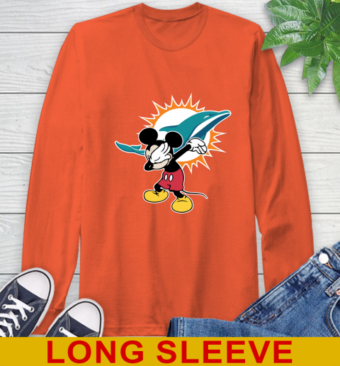 Miami Dolphins NFL Football Dabbing Mickey Disney Sports Long Sleeve T-Shirt 5